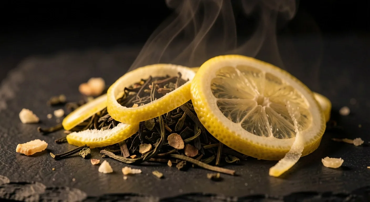 Foglie di tè botanico con scorza di limone e zenzero